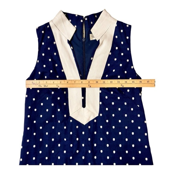 Eliza J Navy Blue Polka Dot Sheath Dress Size 6 Nautical Cotton Shift
Tea Party - Picture 3 of 9